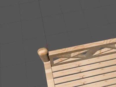 Wooden bench modern for outside Free 3D model