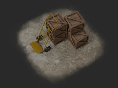 Pile of Boxes  Low-poly 3D model