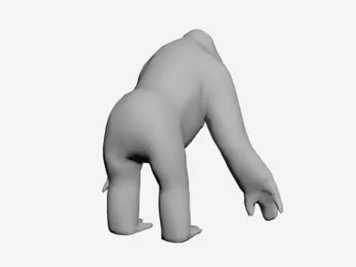 Gorilla-wild animals Low-poly 3D model