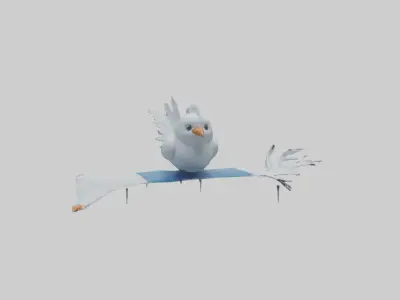Ice Bird Model Low-poly 3D model