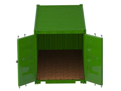 20 ft Container green 3D model