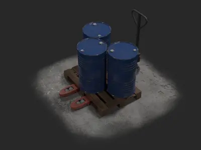 Moving Drums Low-poly 3D model