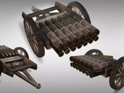 Old Machinery Gun 3D Model Low-poly 3D model