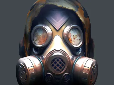 Gas mask helmet 3d model military combat Low-poly Low-poly 3D model
