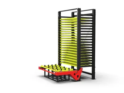 Mechanized rack for storing sheet metal 3000x1500 Low-poly 3D model