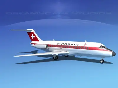 Douglas DC-9-15 Swissair 3D model