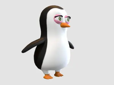 girly cartoon penguin 3D model