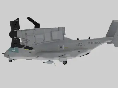 Bell Boeing V 22 Osprey Rigged Animated Tiltrotor Aircraft 3D model