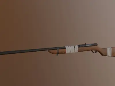 Single shot rifle Low-poly 3D model