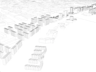 Urban highrise building building ancillary building commercial 3D model