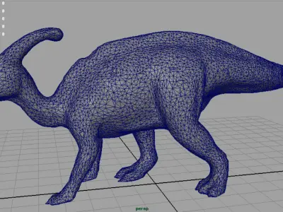 Tsintaosaurus dinosaur Low-poly 3D model