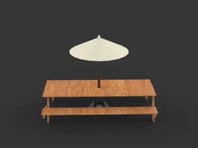 Picnic Table 3D model 5