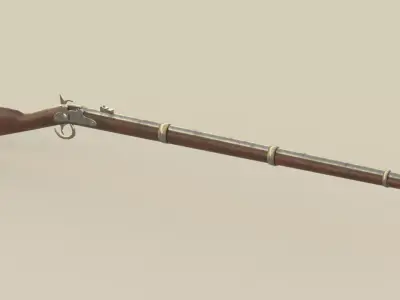 Simple low-poly musket Low-poly 3D model