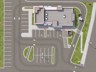 Retail-042 Burger King-004 With Site 3D model