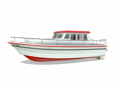 Small Fishing Boat Low-poly PBR Low-poly 3D model