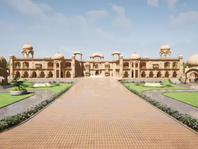 Indian rajasthani grand Palace  3D model