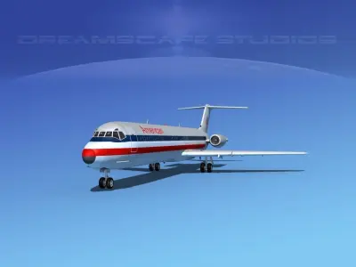 Douglas DC-9-50 American 3D model