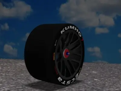 Racing wheels Kumho tires Low-poly 3D model