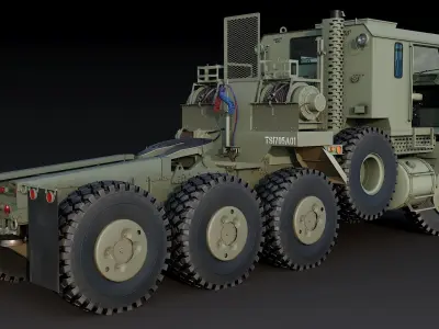 Military truck Oshkosh M1070 HET 8x8 Low-poly 3D model