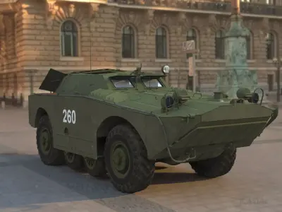 BRDM-1 Armoured vehicle 3D model