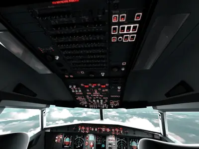Airbus A320 Airplane Cockpit 3D model