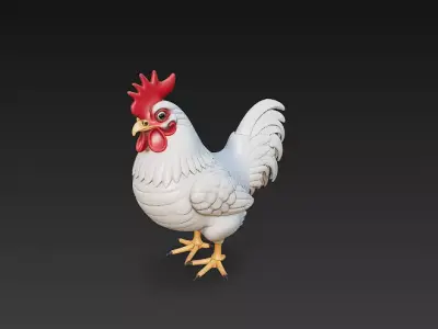 Chicken Realistic 3D Model Basic - Low Poly Realistic Low-poly 3D model
