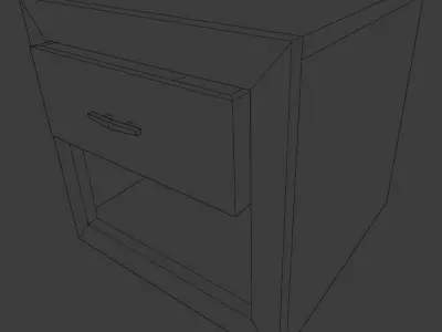 Side Table with Drawer Free 3D model