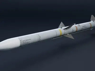 AIM-120A AMRAAM Missile Low-poly 3D model