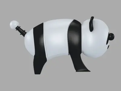 TOY PANDA Low-poly 3D model