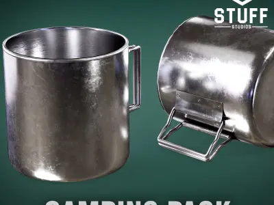 Stainless Steel Mug Low-poly 3D model