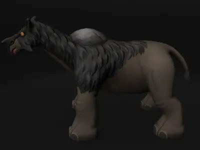 Stylized Paraceratherium Fantasy Creature Rigged Game Ready Low-poly 3D model