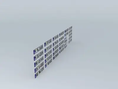 Deutsch license plates Free 3D model