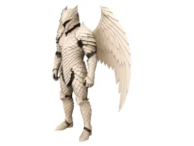 Winged Seraph Knight Armor Low-poly 3D model