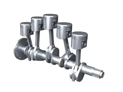 5 Cylinder engine 3D model