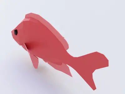 Humpback red snapper fish 3d model  Low-poly 3D model