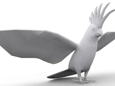 Cockatoo Animated Low-poly 3D model