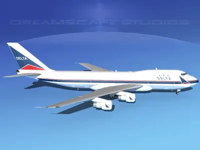 Boeing 747-100 Delta Airlines 3D model