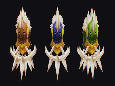 Claw Hand Glove Claws Weapon Blade Cutting Edged Low-poly 3D model