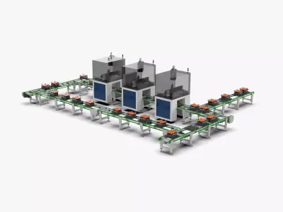 Square Shell Manual Welding and Visual Inspection Line 3D model