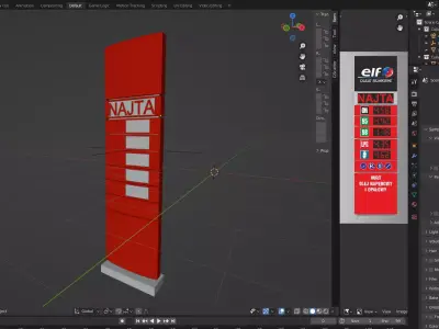Fuel Station Price Pylon 3D Model of Gas Station Totem Sign 3D model