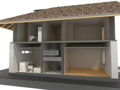 Private house in Revit  3D model