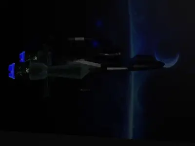 Spaceship with light 3D model