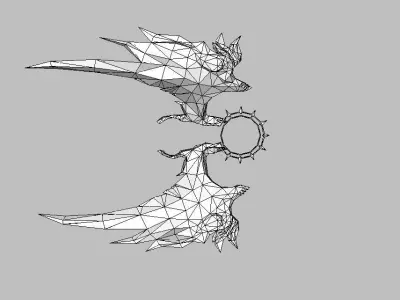 Blue Wing Low-poly 3D model