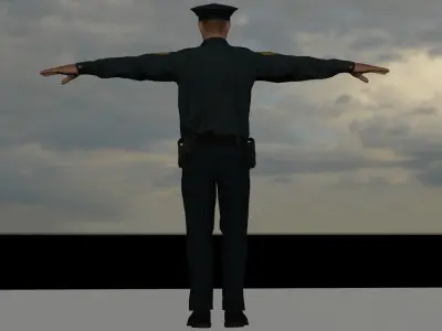 police low poly 3d model for gameing Low-poly 3D model