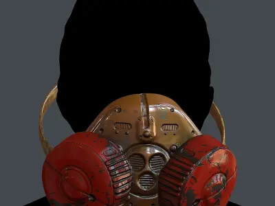 Gas mask helmet 3d model scifi Low-poly 3D model Low-poly 3D model