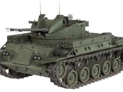 M42 Duster 40mm Anti Aircraft Tank Low-poly 3D model