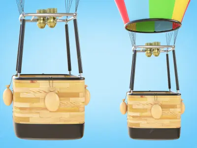 Hot Air Balloon Low-poly 3D model