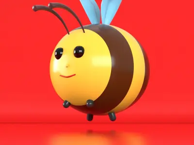 Cute Little Bee 3D model