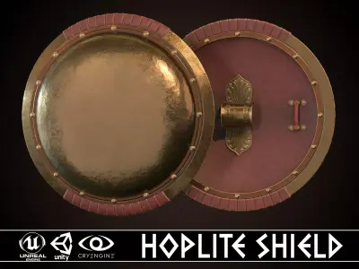 Hoplite Shield Low-poly 3D model