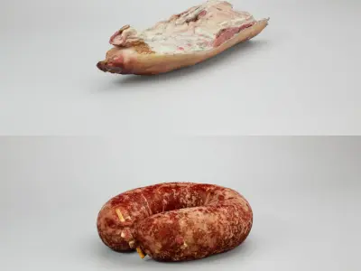 Raw Pork Parts - x10 Pack Low-poly 3D model